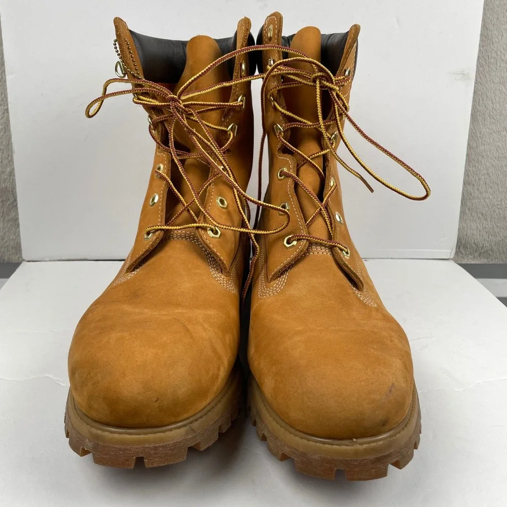 Timberland Boots Beige Premium Work Timbs Tan Beige Leather - Mens Size 13